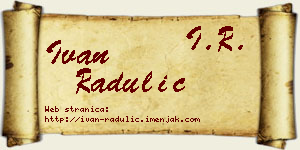 Ivan Radulić vizit kartica